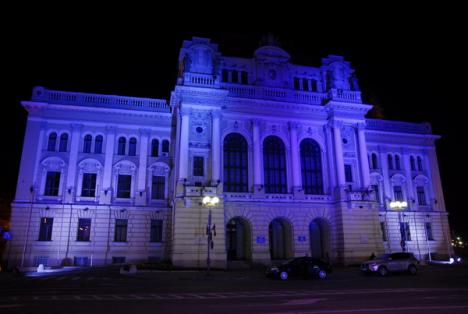 Primăria şi Palatul Vulturul Negru s-au îmbrăcat în albastru împotriva diabetului, iar sute de lumânări au ars contra sărăciei (FOTO)